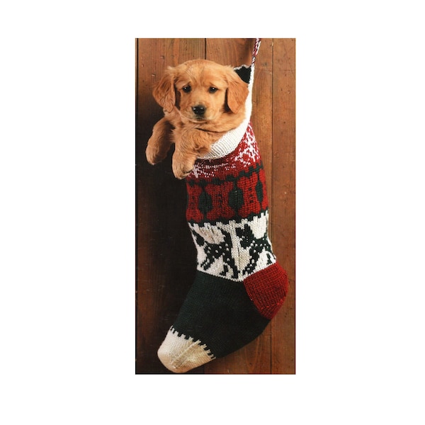 Dog Christmas Stocking Knitting Pattern  Dog Stocking Knitting Pattern PDF Instant Download