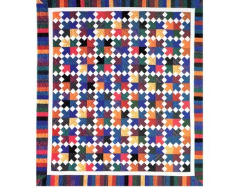 Color Art Quilt Pattern  Vintage Primitive Comforter Bedspread Quilting Pattern Sewing PDF Instant Download
