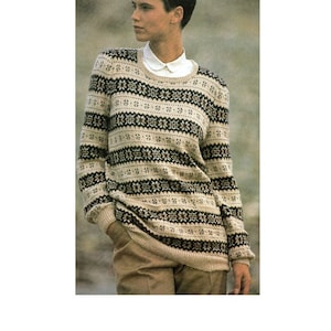 Fair Isle Sweater Knitting Pattern Fair Isle Pullover Sweater Knitting Pattern PDF Instant Download