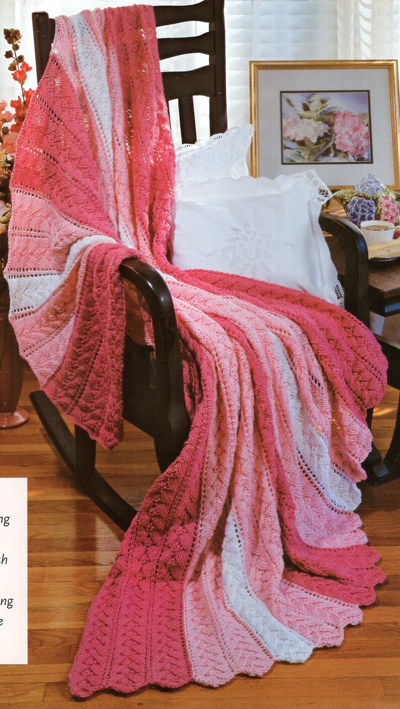 Panels and Strips Afghan Knitting Pattern Scallop Afghan Etsy