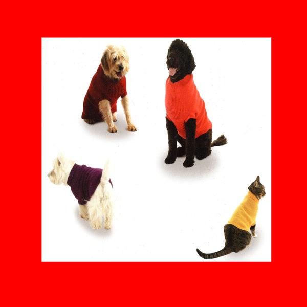 Cat and Dog Sweater Coat Knitting Pattern  Dog and Cat Sweater Jacket Knitting Pattern PDF Instant Download