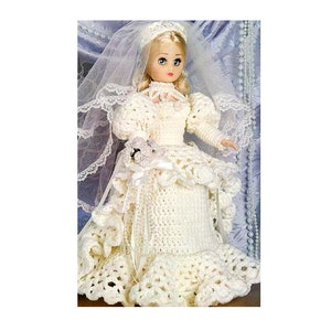 Wedding Bride Doll Dress Crochet Pattern Bridal Gown Crochet Pattern PDF Instant Download