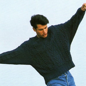 Fisherman Aran Cable Sweater Knitting Pattern  Aran Sweater Knitting Pattern PDF Instant Download
