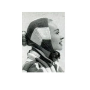 Patrón de tejido de gorro Chevron. Patrón de tejido de gorro a rayas de los años 60. Descarga instantánea en PDF.