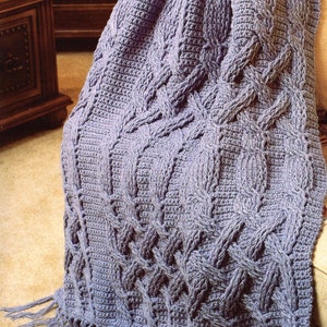 Woven Cables Afghan Crochet Pattern Cable Afghan Crochet Pattern PDF Instant Download