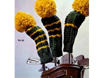 Updated Golf Club Cover Knitting Pattern Golf Head Covers Knitting Pattern PDF Instant Download