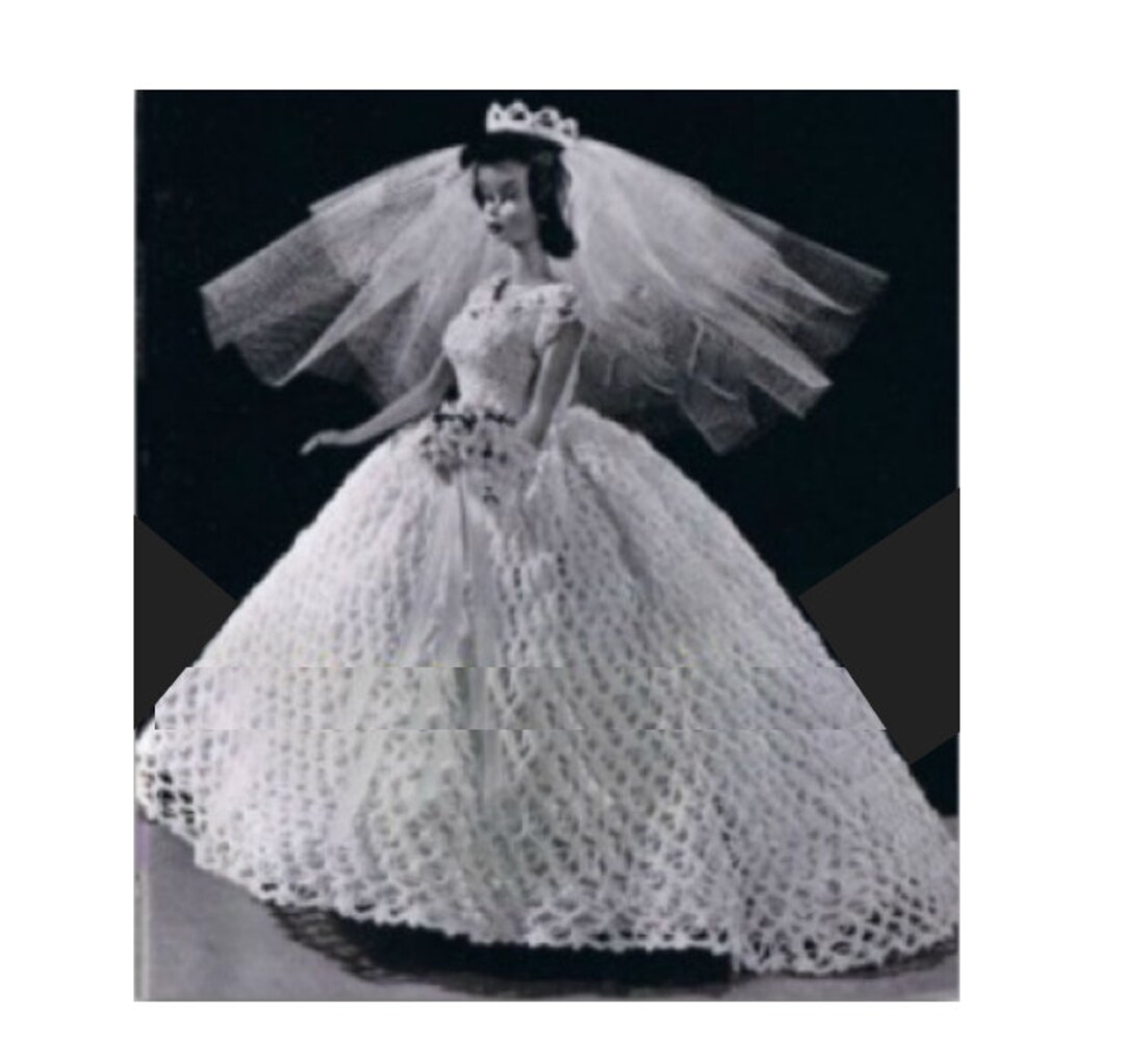 1950s Wedding Bride Bed Doll Crochet Pattern Bridal Bed Doll Pillow