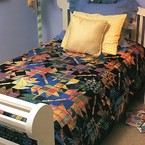 Bear Paw Quilt Pattern Vintage Bear Claw Comforter Bedspread Quilting Pattern Sewing PDF Instant Download