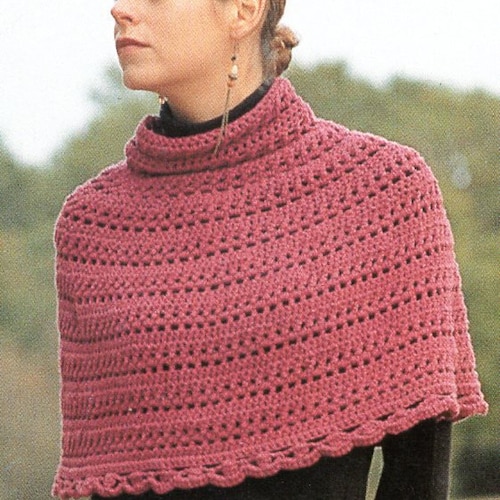 Capelet Poncho Crochet Pattern Cape Capelet Crochet Pattern PDF Instant Download
