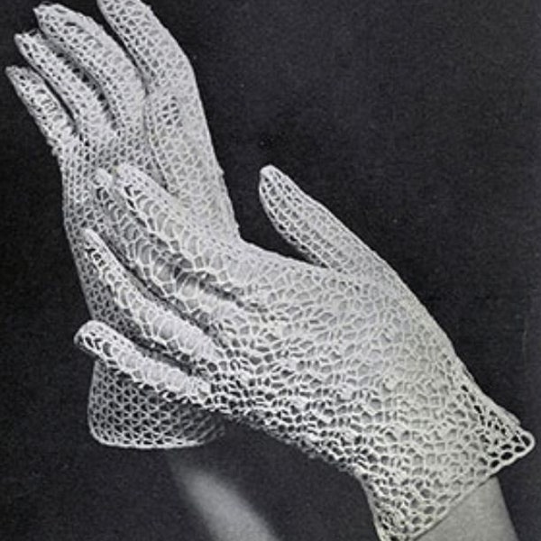 Irish Lace Gloves Crochet Pattern 1940s Gloves Crochet Pattern PDF Instant Download