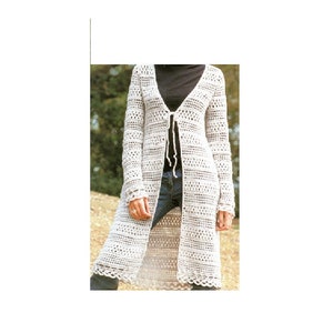 Lace Long Cardigan Sweater Crochet Pattern   Textured Duster Sweater Crochet Pattern PDF Instant Download