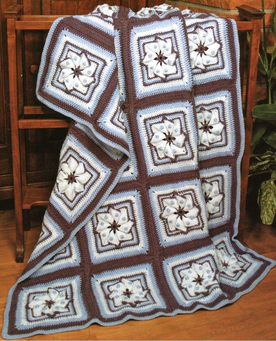 Pinwheel Afghan Crochet Pattern PDF Instant Download Etsy