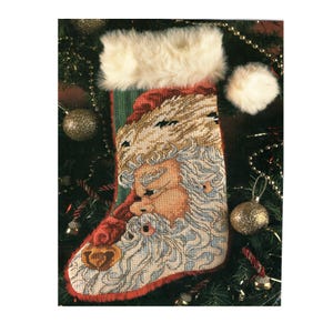 Victorian Santa Claus Christmas Stocking Cross Stitch Pattern  Santa Claus Stocking Cross Stitch Pattern PDF Instant Download