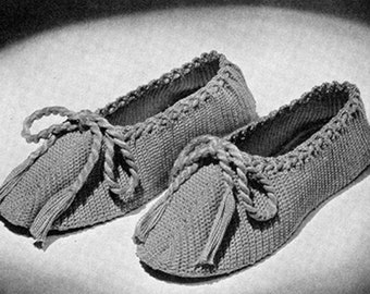 Vintage Slippers Crochet Pattern  Tassel Slippers Crochet Pattern PDF Instant Download