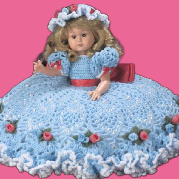 1950s Bed Doll Crochet Pattern Pillow Doll Outfit Crochet Pattern PDF Instant Download