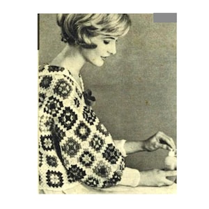 Granny Square Bed Jacket Crochet Pattern  Vintage Bed Jacket Crochet Pattern PDF Instant Download