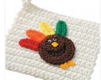 Thanksgiving Turkey Potholder Crochet Pattern  Turkey Trivet Hot Pad Crochet Pattern PDF Instant Download