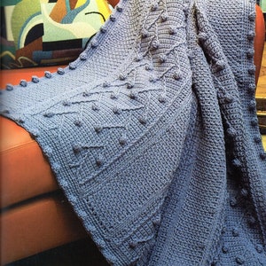Bobble Afghan Crochet Pattern  Bobble Popcorn Afghan Crochet Pattern PDF Instant Download