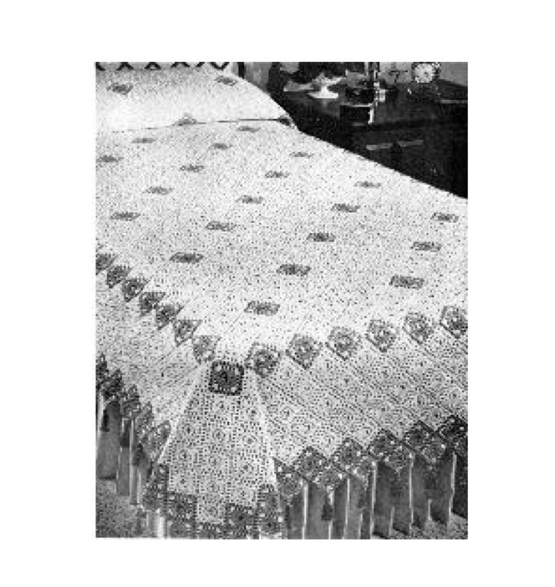 Vintage Afghan Bedspread Crochet Pattern Vintage Lace Afghan Coverlet