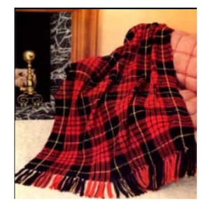Tartan Plaid Afghan Crochet Pattern  Plaid Afghan Crochet Pattern PDF Instant Download