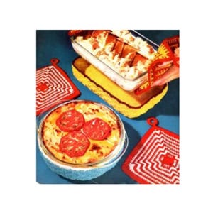 Two Casserole Dish Cozy Crochet Pattern   Casserole Dish Jacket Crochet Pattern Round and Rectangle  PDF Instant Download
