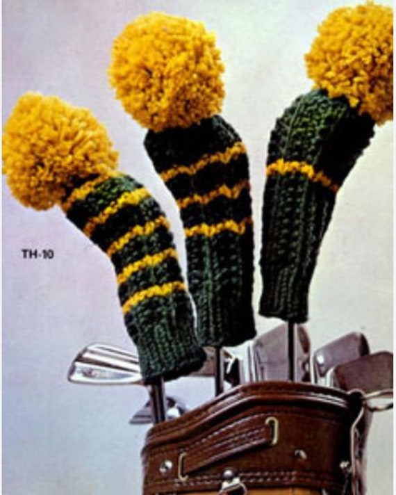 Golf Club Cover Knitting Pattern Golf Head Covers Knitting Etsy