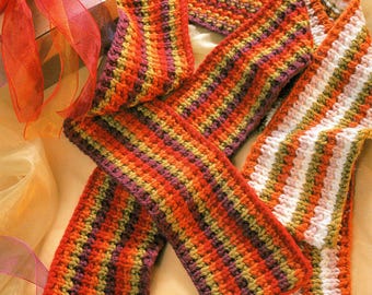 Striped Chunky Scarf Knitting Pattern  Scarf with Stripes Knitting Pattern PDF Instant Download