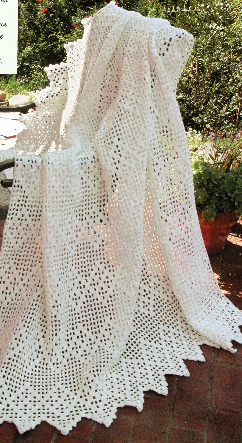 Lace Afghan Crochet Pattern Vintage Lacy Afghan Crochet Etsy UK