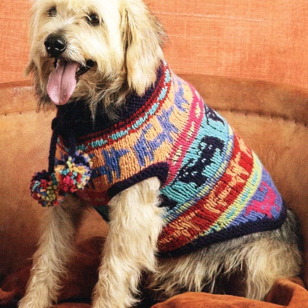 Fair Isle Dog Sweater Coat Knitting Pattern  Dog Sweater Jacket Knitting Pattern PDF Instant Download