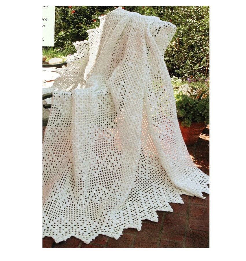 Lace Afghan Crochet Pattern Vintage Lacy Afghan Crochet Etsy