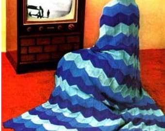 Ripple Wave Afghaans breipatroon Chevron Afghaans breipatroon PDF direct downloaden