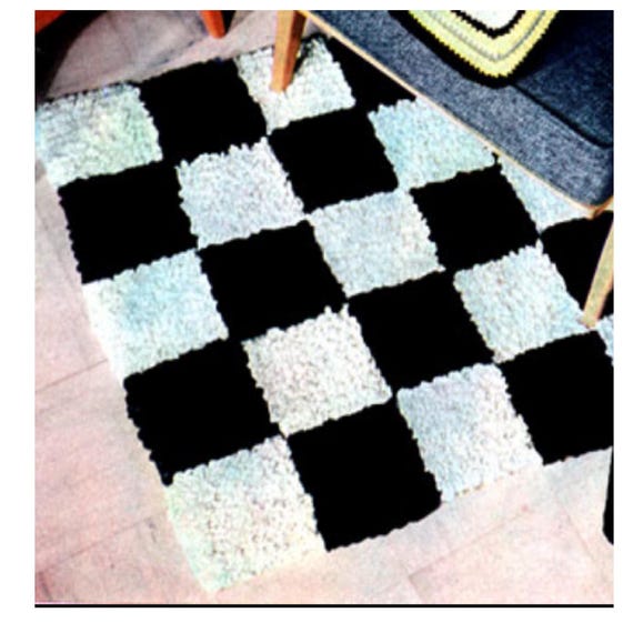 Textured Checkerboard Rug Crochet Pattern  Area Rug Crochet Pattern PDF Instant Download