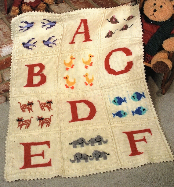 Alphabet Sampler Afghan Crochet Pattern ABC Blanket Crochet