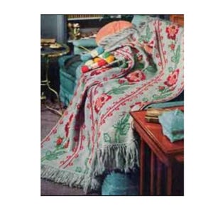 Rose Flower Afghan Crochet Pattern Flower Afghan Crochet Pattern Instant Download