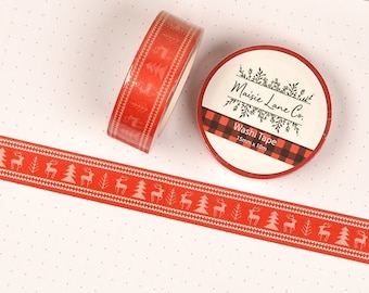 Christmas Sweater Pattern Washi Tape, Holiday Washi Tape, 15mm Bullet Journal Planner Washi Tape, Scandinavian
