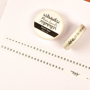 Numbered Washi Tape 1-31 Calendar Washi Tape for 5mm Dot Grid Journal, 10mm