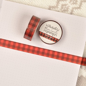 Christmas Buffalo Plaid Deer Holiday Red & Black Washi Tape Set