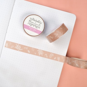 Cinta Washi de follaje de otoño, cinta Washi de hoja, cinta Washi de otoño, 15 mm, marrón claro / beige