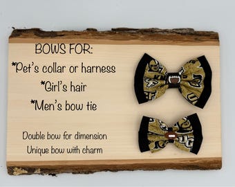 Lazo UCF hecho con tela con licencia para collar/arnés para perros/mascotas, diadema/pinza para el cabello/lazo para niñas, pajarita para hombres con dije de fútbol