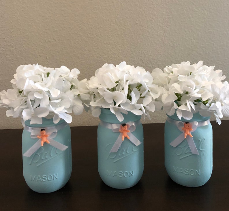 Boy Baby Shower Mason Jars/ Centerpieces Etsy