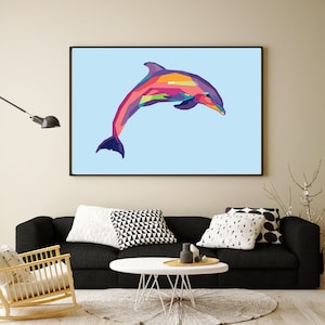 Dolphin Limited Poster Artwork - Professional Wall Art Merchandise (More Sizes Available)