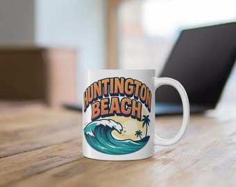 Huntington Beach Wave Mug | Coastal California Ceramic Coffee Cup