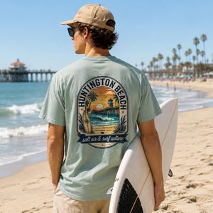 Huntington Beach California Shirt | Surf City USA Comfort Colors Tee | Coastal Beach Graphic T-Shirt | Salt Air Surf Culture