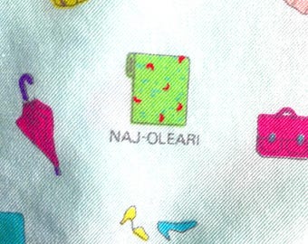 Vintage NAJ OLEARI Crop Top: 1990s Novelty Print Cotton, DIY Project