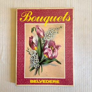 book of BOUQUETS and POSTCARDS - vintage illustrations for crafting, decoupage, scrapbooking, framing, free  domestic media mail shipping