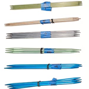 Ferri da maglia in alluminio, a doppia punta, 18 cm, set da 4, scegli la misura 2, 8 o 9, alluminio, usati delicatamente