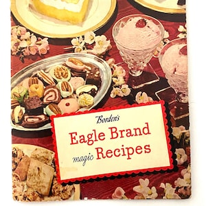 1946 EAGLE Brand Condensed Milk COOKBOOK, 28 page booklet, paperbound, poor used condition but readable and all pages present, Bordens brand