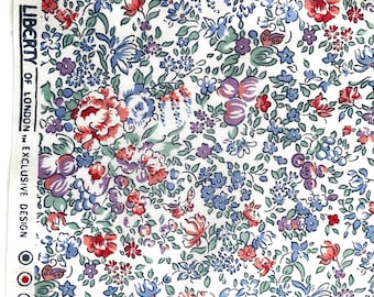 LIBERTY  of LONDON Floral Remnant: Rose Print Quilting Cotton (37" x 19"), ships from the USA