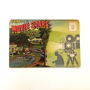 Chemise de CARTES POSTALES souvenir MOVIE STARS Homes, v. Années 40, pas d'écriture ni de tampon, Bob Hope, Judy Garland, Clark Gable, livraison nationale gratuite