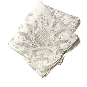 vintage APPENZELL style EMBROIDERED HANKY, pristine condition, for weddings, collectors, framing, Heirloom Quality